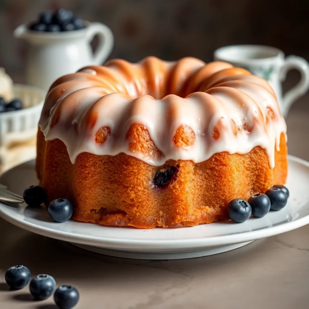 Blueberry Cream Cheese Pound Cake