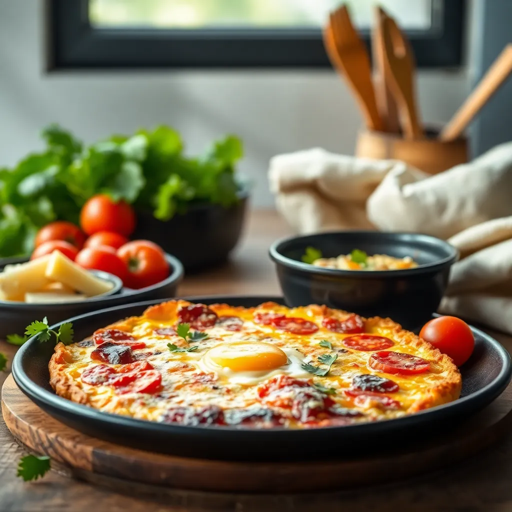 Close-up of fresh ingredients for Air Fryer Breakfast Frittata
