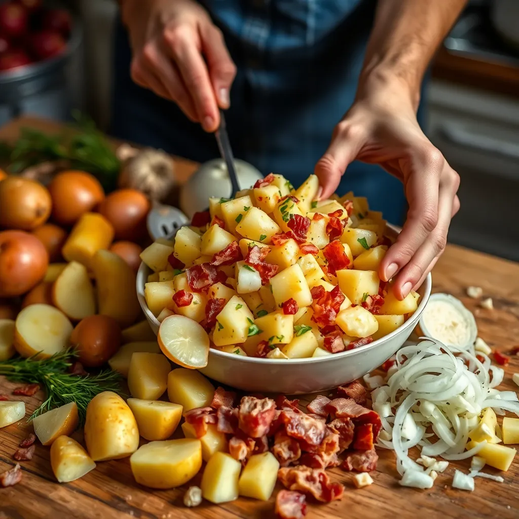 Key ingredients for Authentic German Potato Salad