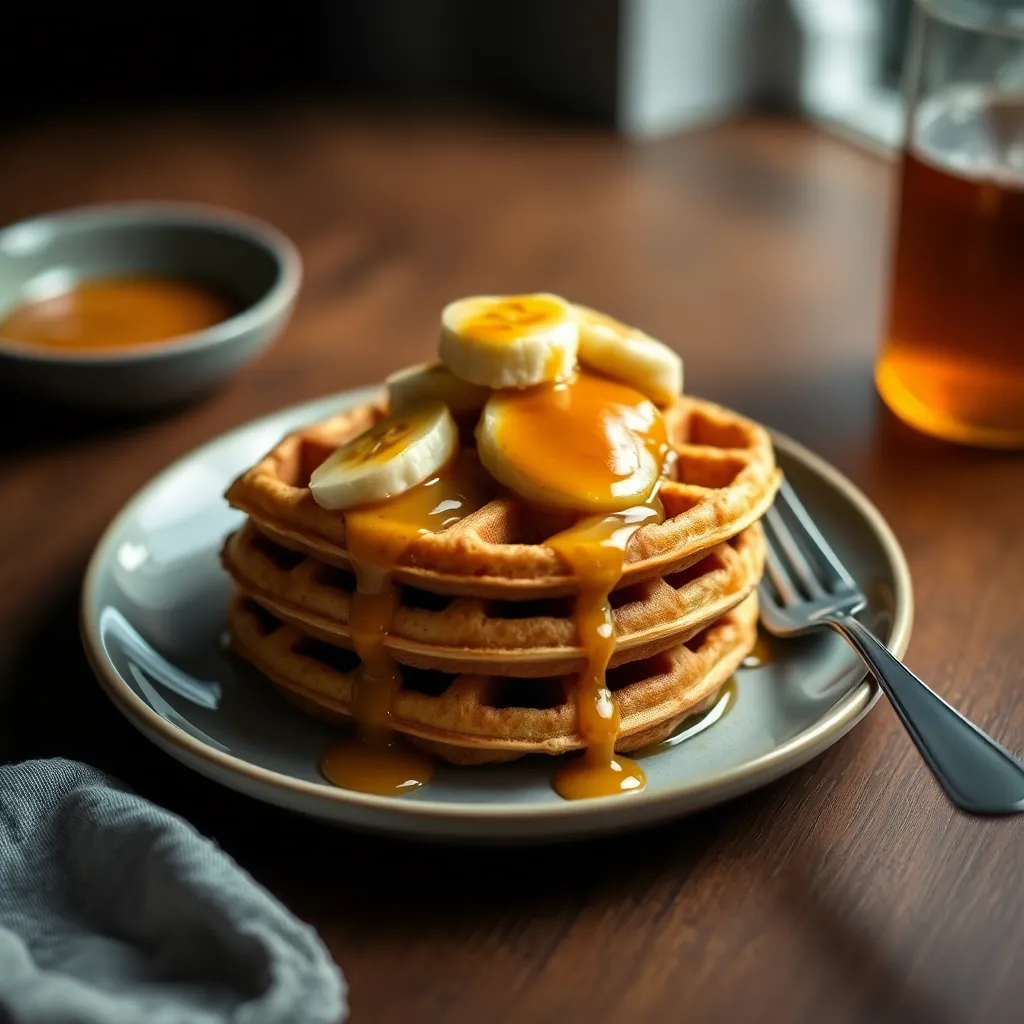 Image of Bananas Foster Belgian Waffles