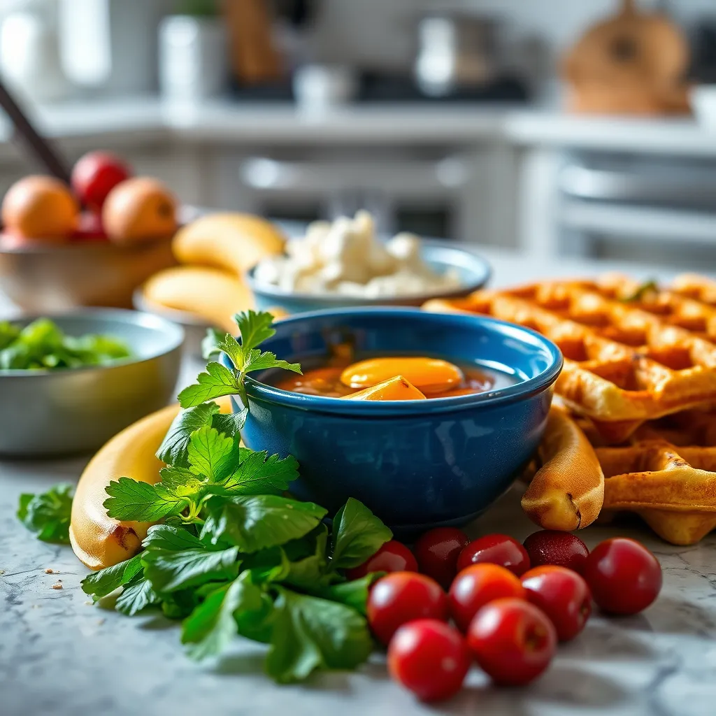 Ingredients used in Bananas Foster Belgian Waffles