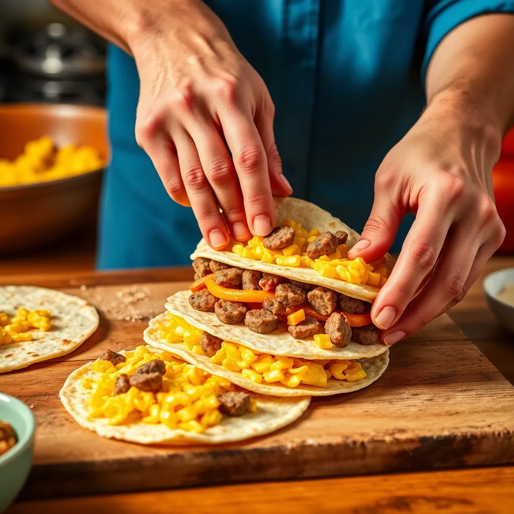 Key ingredient spread for Breakfast Crunchwrap Casserole