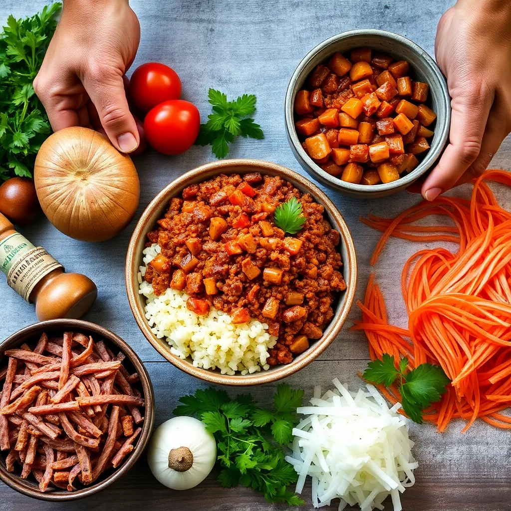 Key ingredients for Classic Cuban Style Picadillo