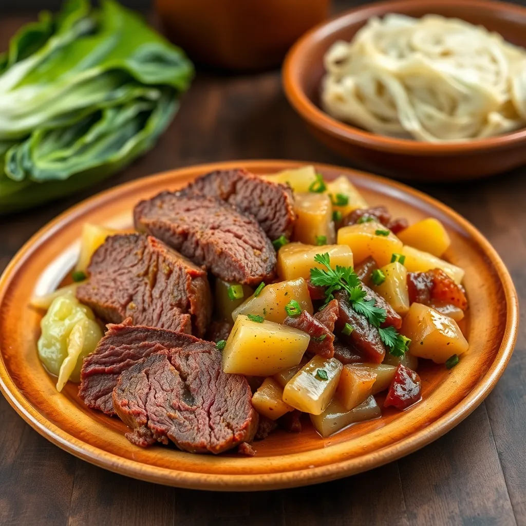 Prepared Corned Beef and Cabbage dish