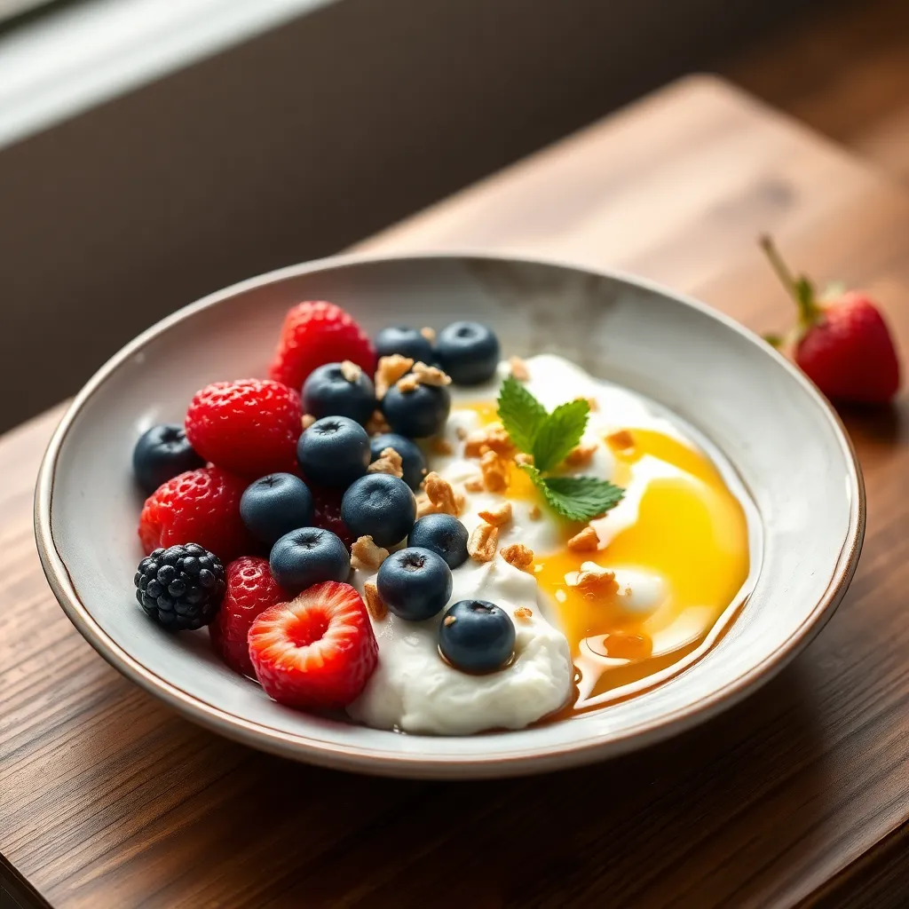 A delicious Cottage Cheese Breakfast Bowl with fresh fruits