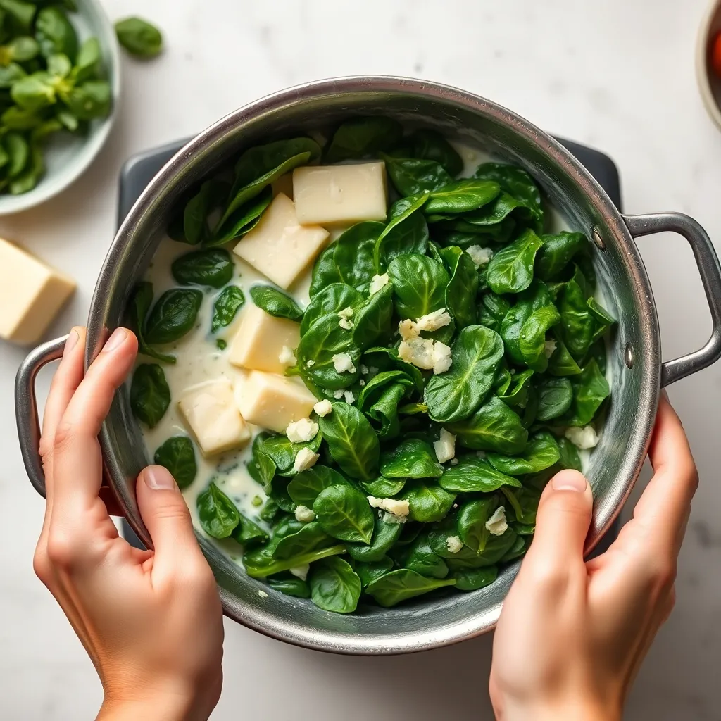 Key ingredients for Creamy Spinach