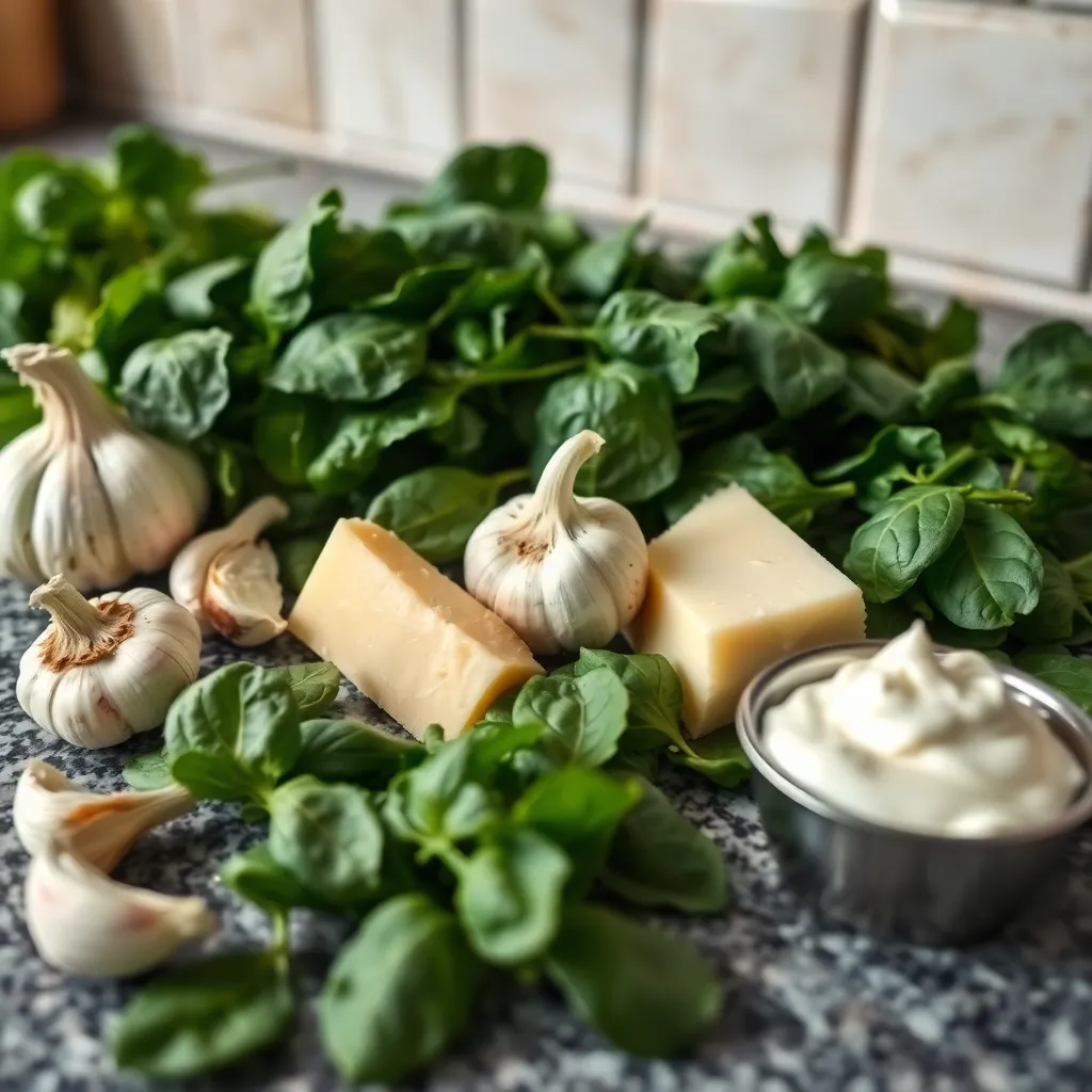 Ingredients used in Creamy Spinach