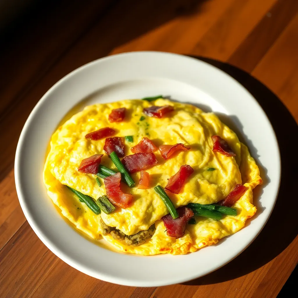 Image of Fiddlehead and Bacon Omelette