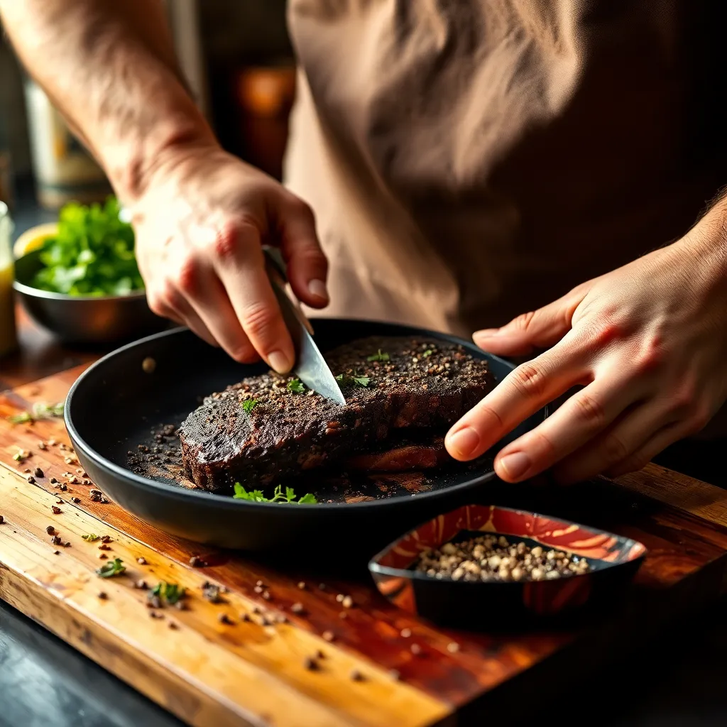 Key ingredients for Flat Iron Steak with Three Pepper Rub