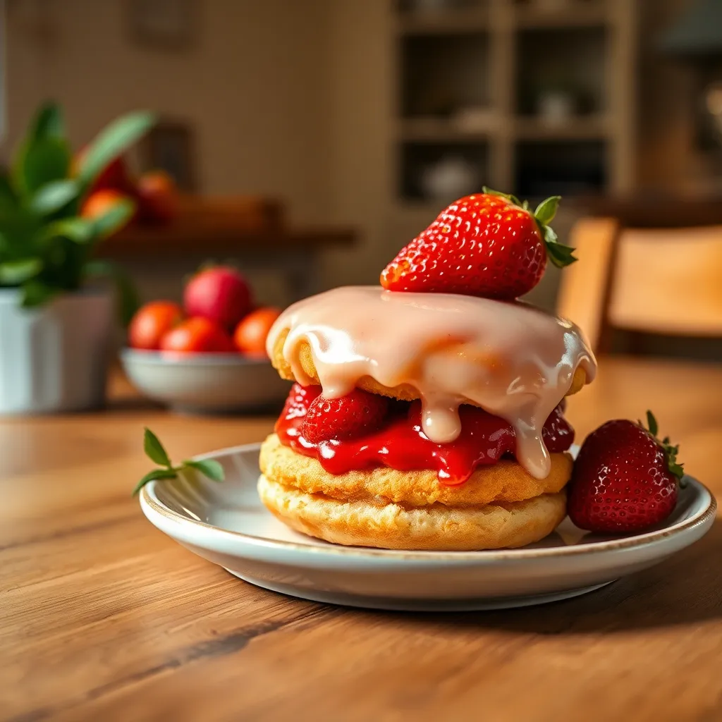 Gorgeous image of Glazed Doughnut Strawberry Shortcake