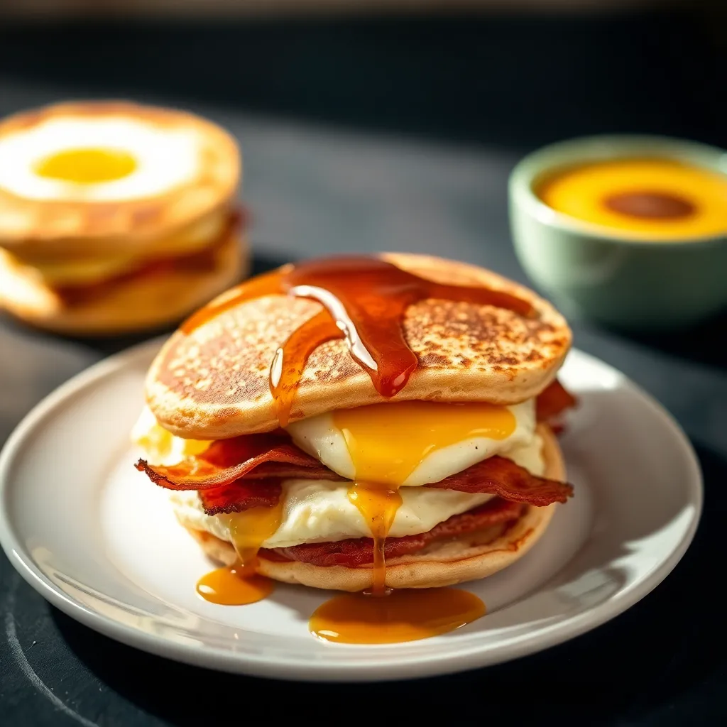 Image of Leftover Pancake Breakfast Sandwich