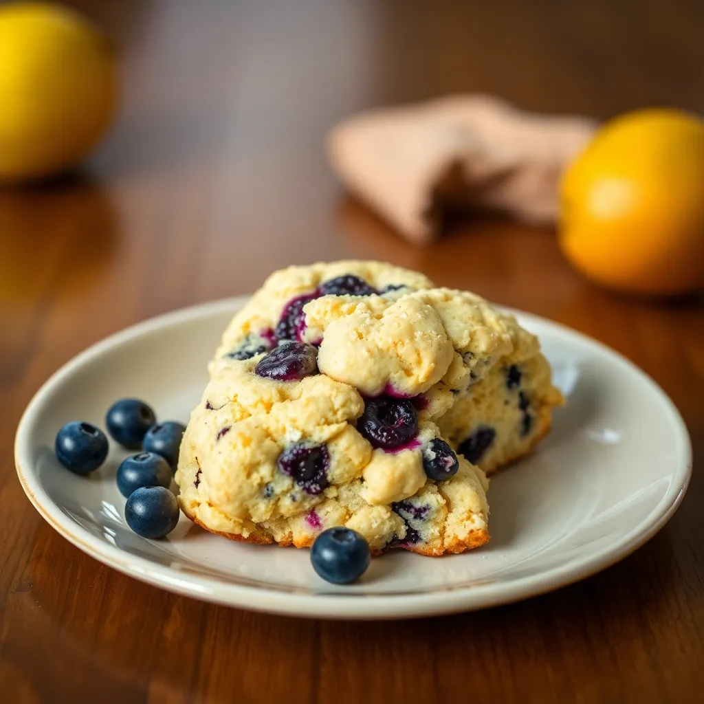 Freshly baked Lemon Blueberry Scones