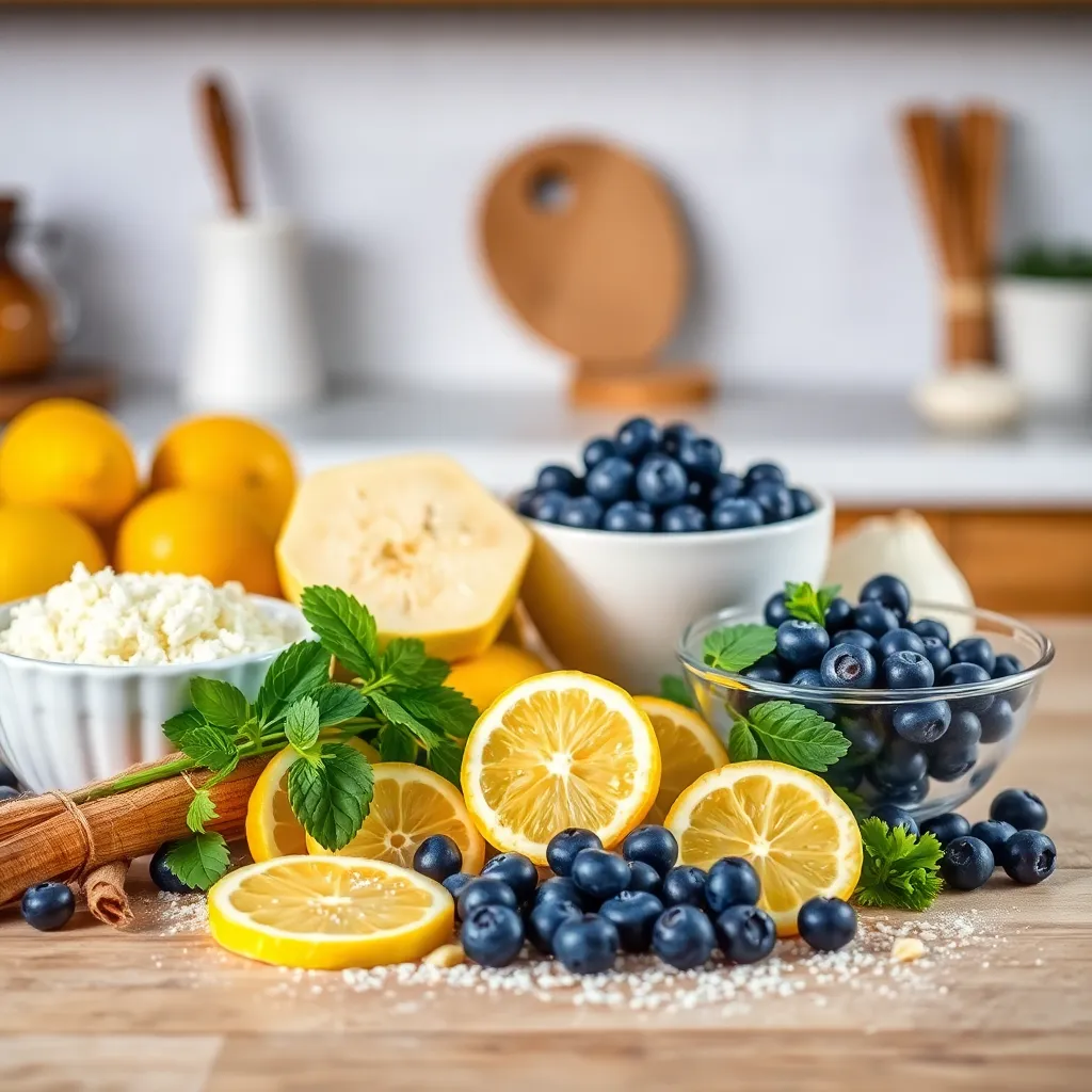 Ingredients used in Lemon Blueberry Scones