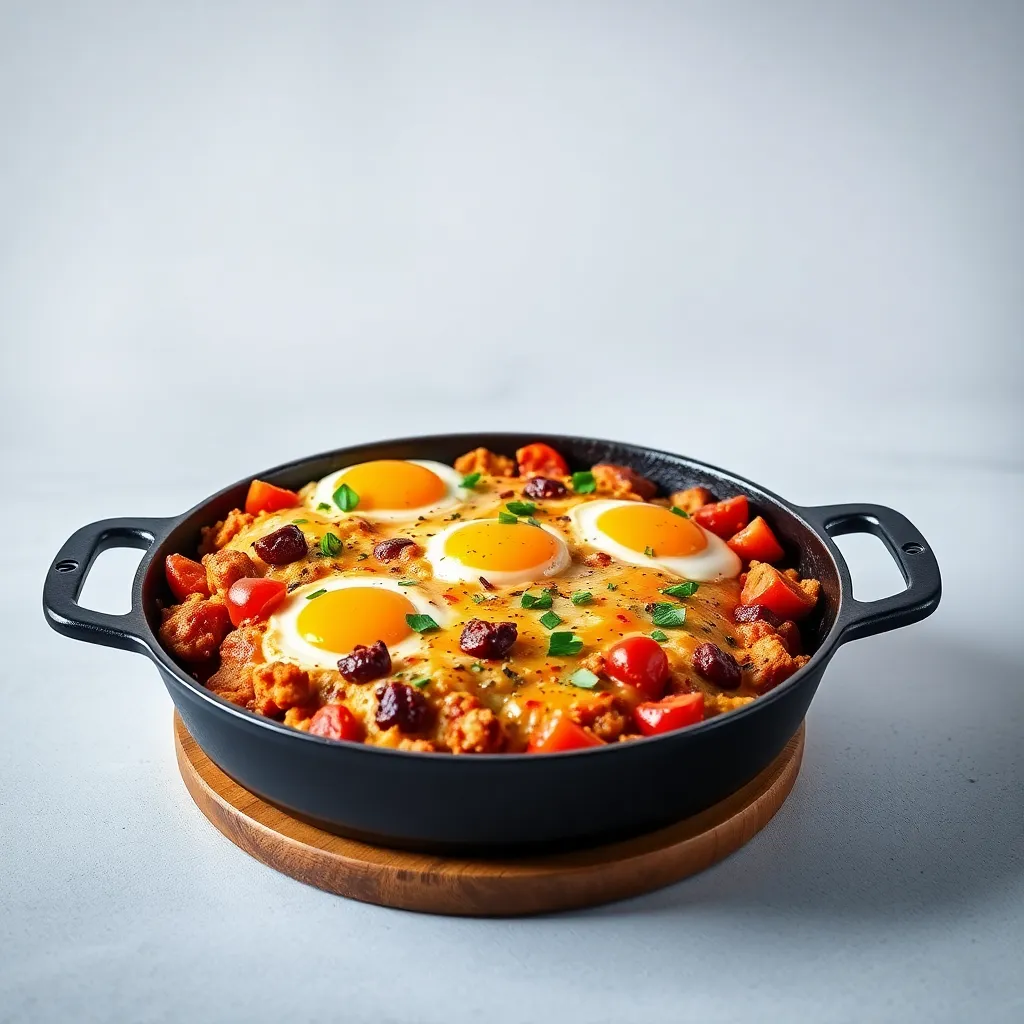 Top view image of Loaded Breakfast Skillet dish