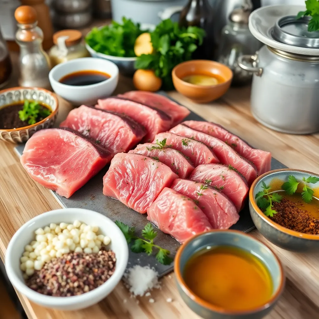 Key ingredients for Marinated Tuna Steak