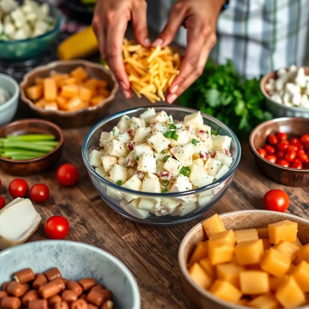 Key ingredients for Old-Fashioned Potato Salad