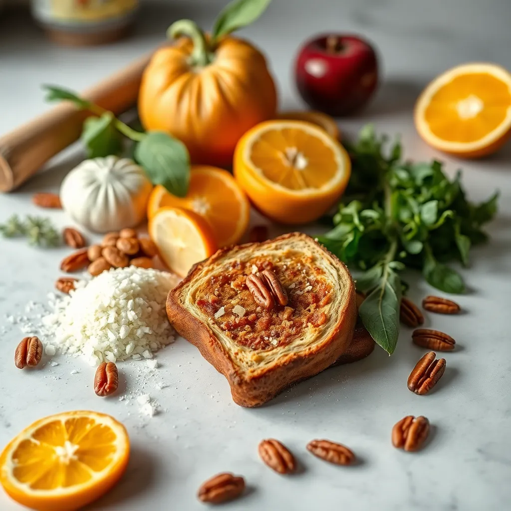 Ingredients for making Orange Pecan French Toast