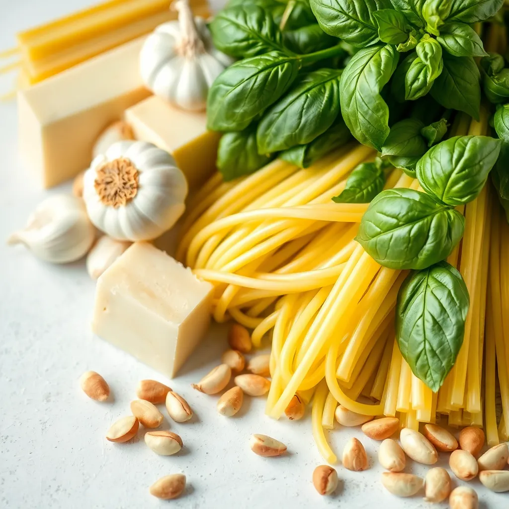 Ingredients used in Pesto Pasta