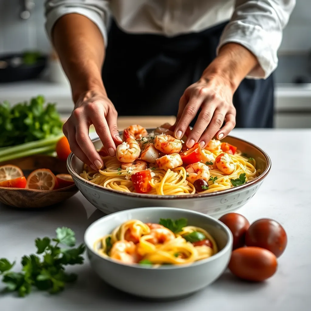 Key ingredients for Shrimp Pasta Salad