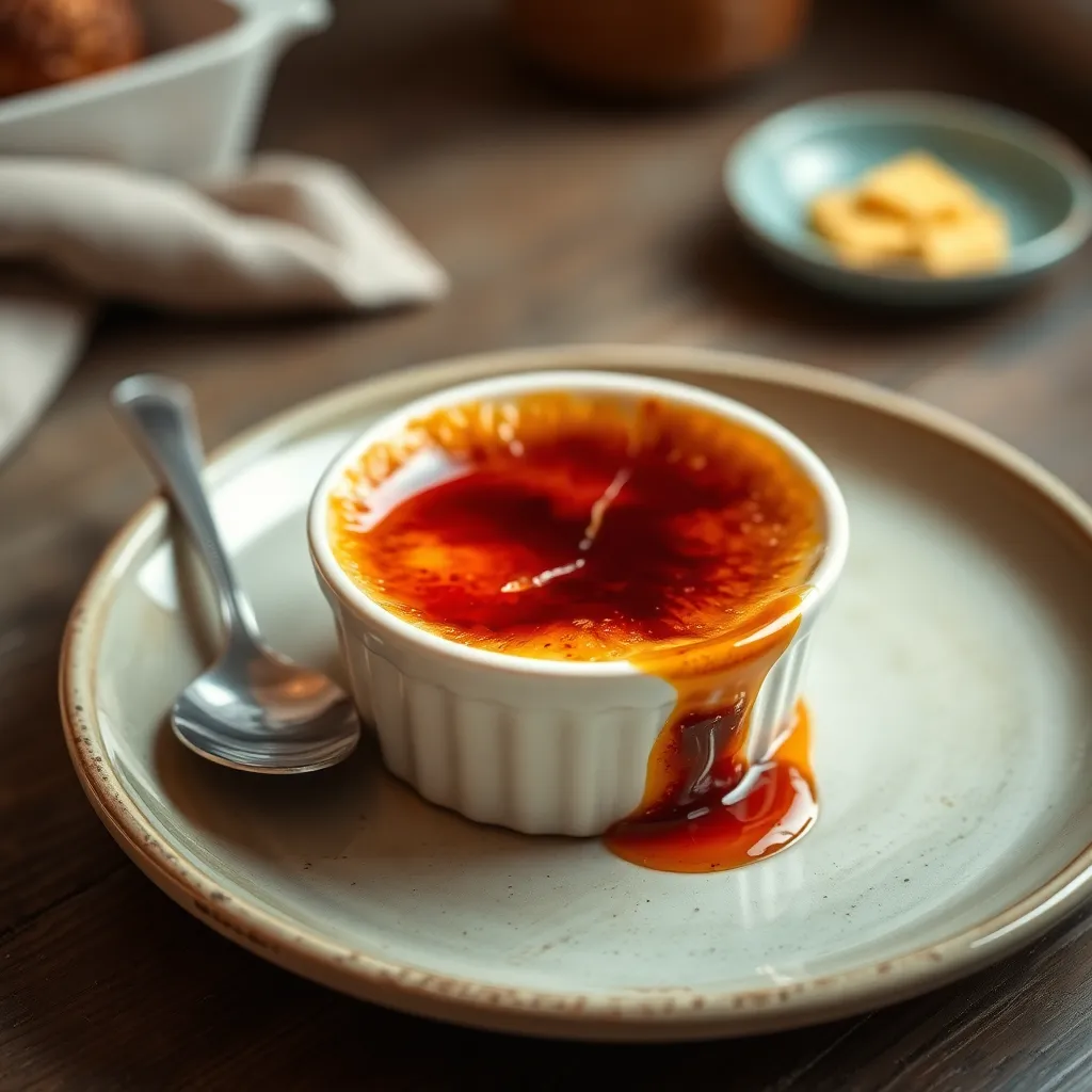 Bowl of Simple Crème Brûlée Dessert