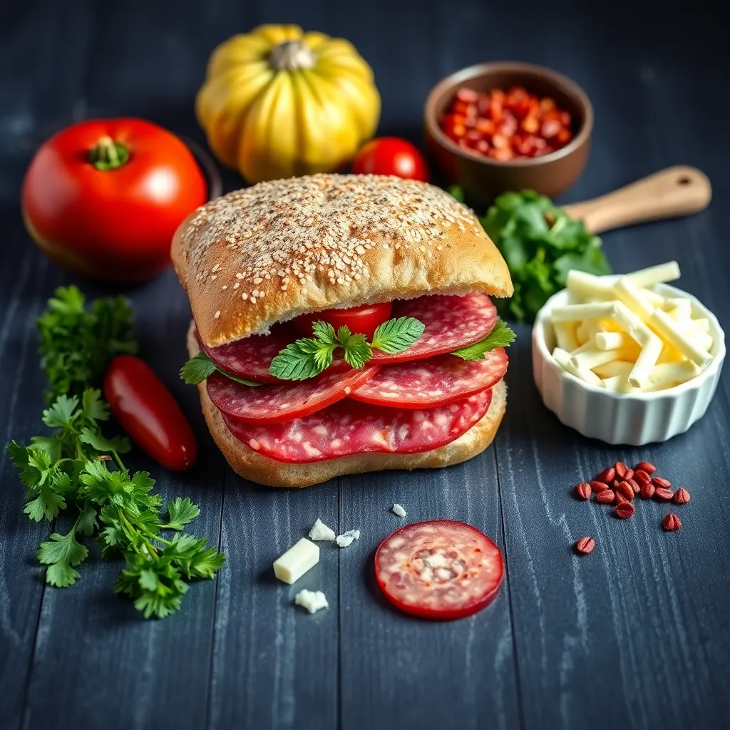 Ingredients selected for Simple Salami Sandwich