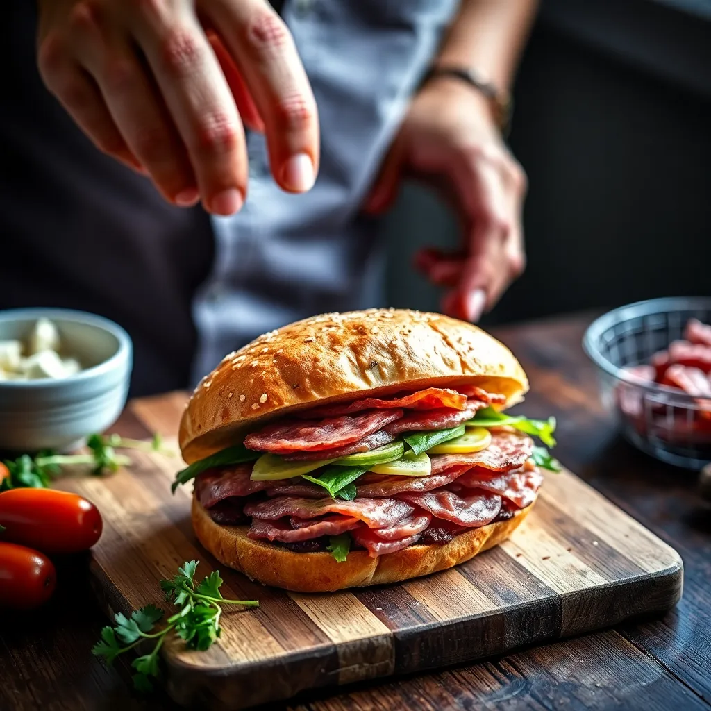 Essential ingredients for Simple Salami Sandwich