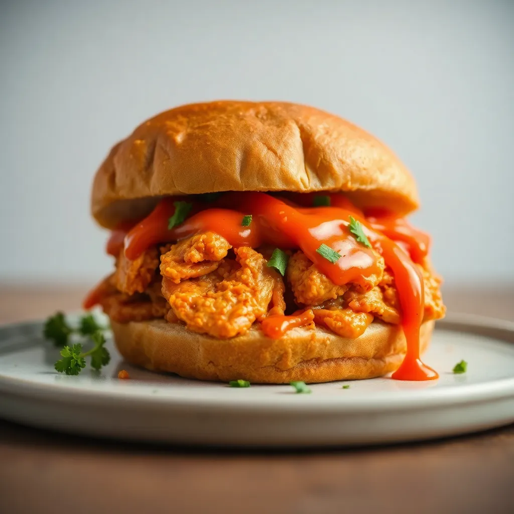 Image of prepared Slow Cooker Buffalo Chicken Sandwiches