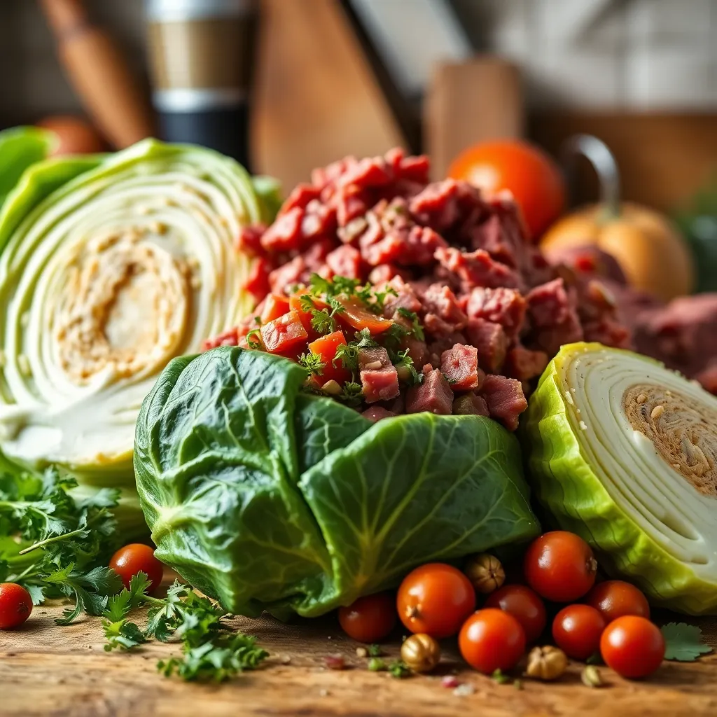 Ingredients used in Slow Cooker Corned Beef and Cabbage