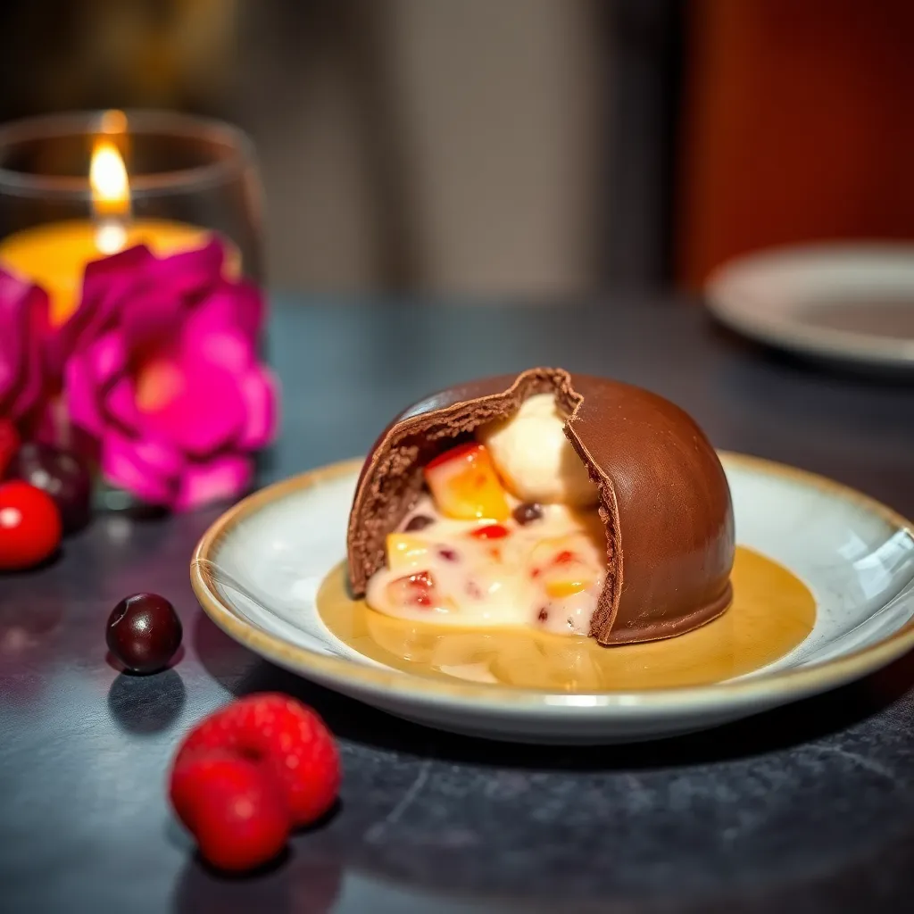 Image of Tartufo dessert beautifully arranged