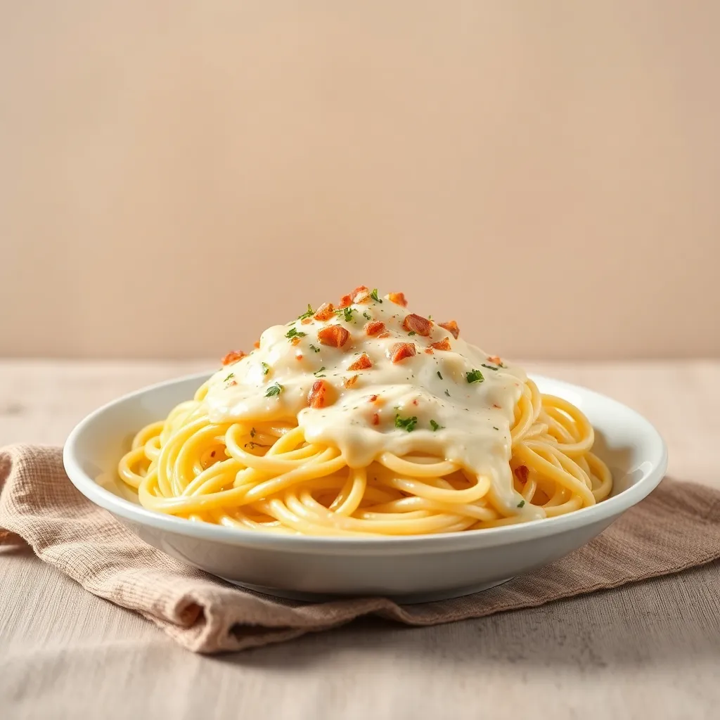 Delicious To Die For Fettuccine Alfredo served with creamy sauce