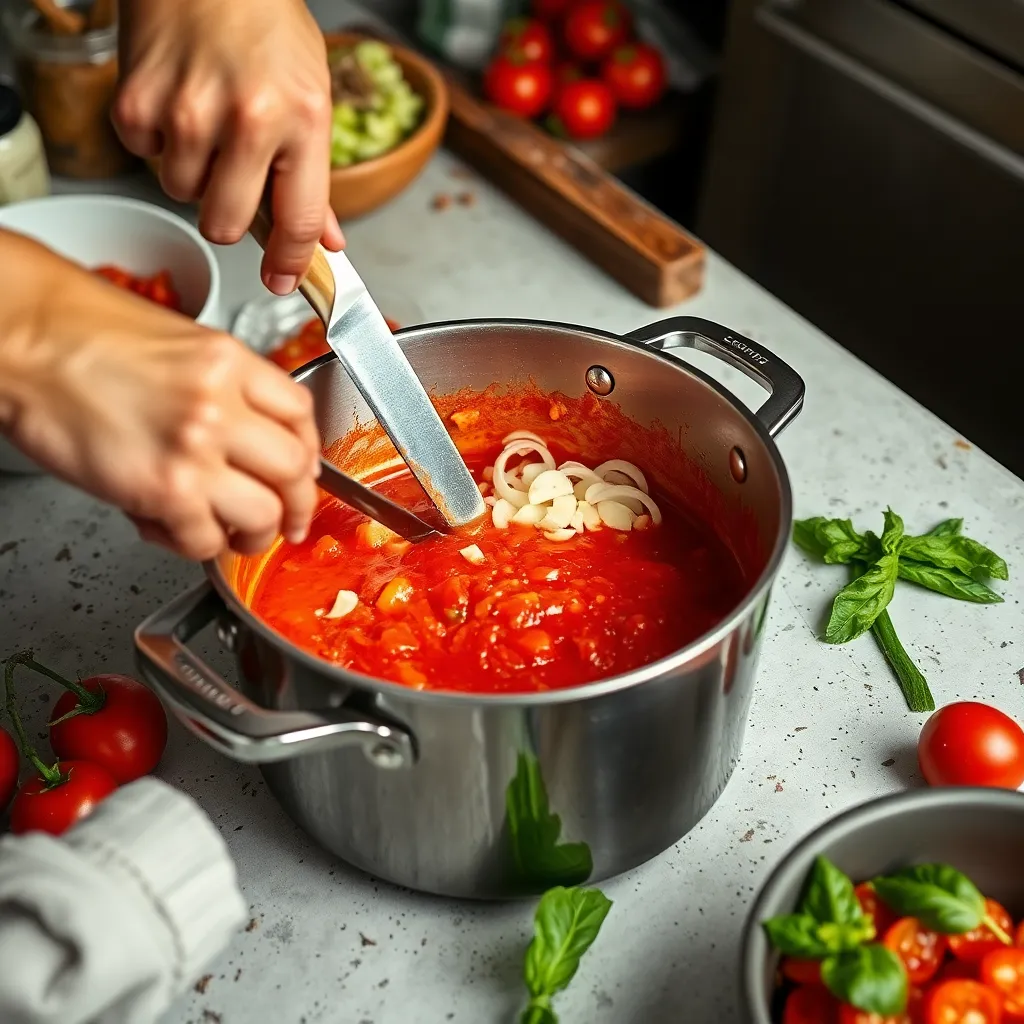 Fresh ingredients for Tomato-Cream Sauce for Pasta