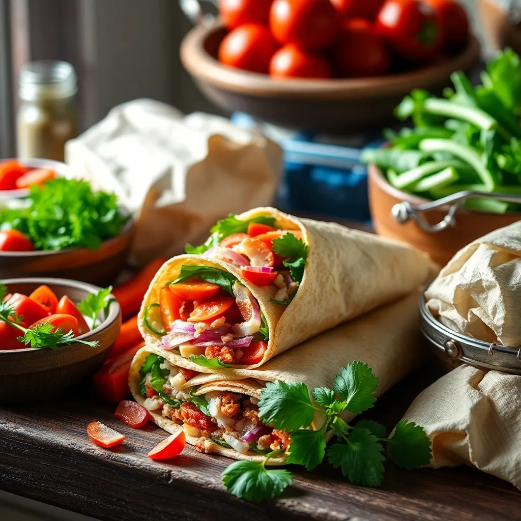 Ingredients for Preparing Turkey Wraps