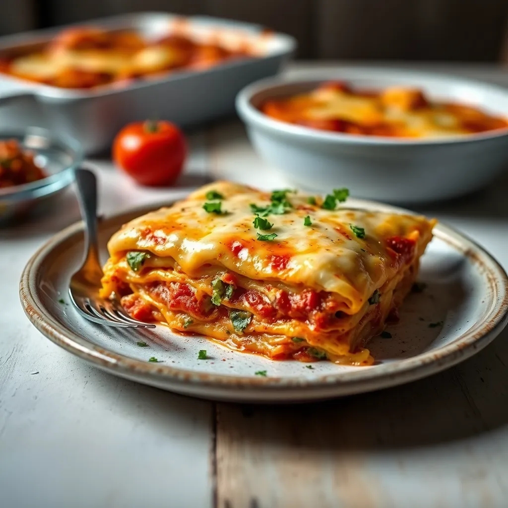 Delicious Loaded Baked Potato Lasagna ready to serve