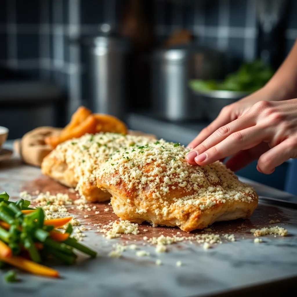 Key ingredients for longhorn parmesan crusted chicken