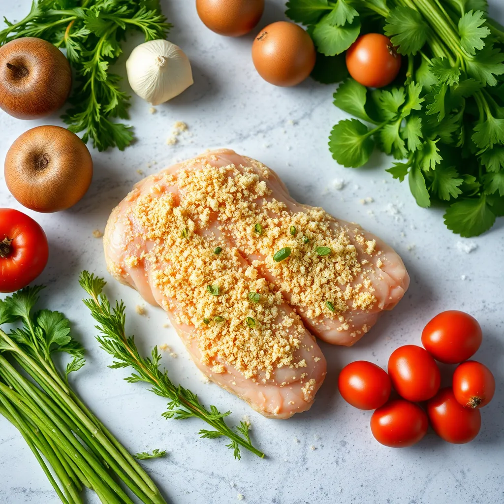 Ingredients used in longhorn parmesan crusted chicken