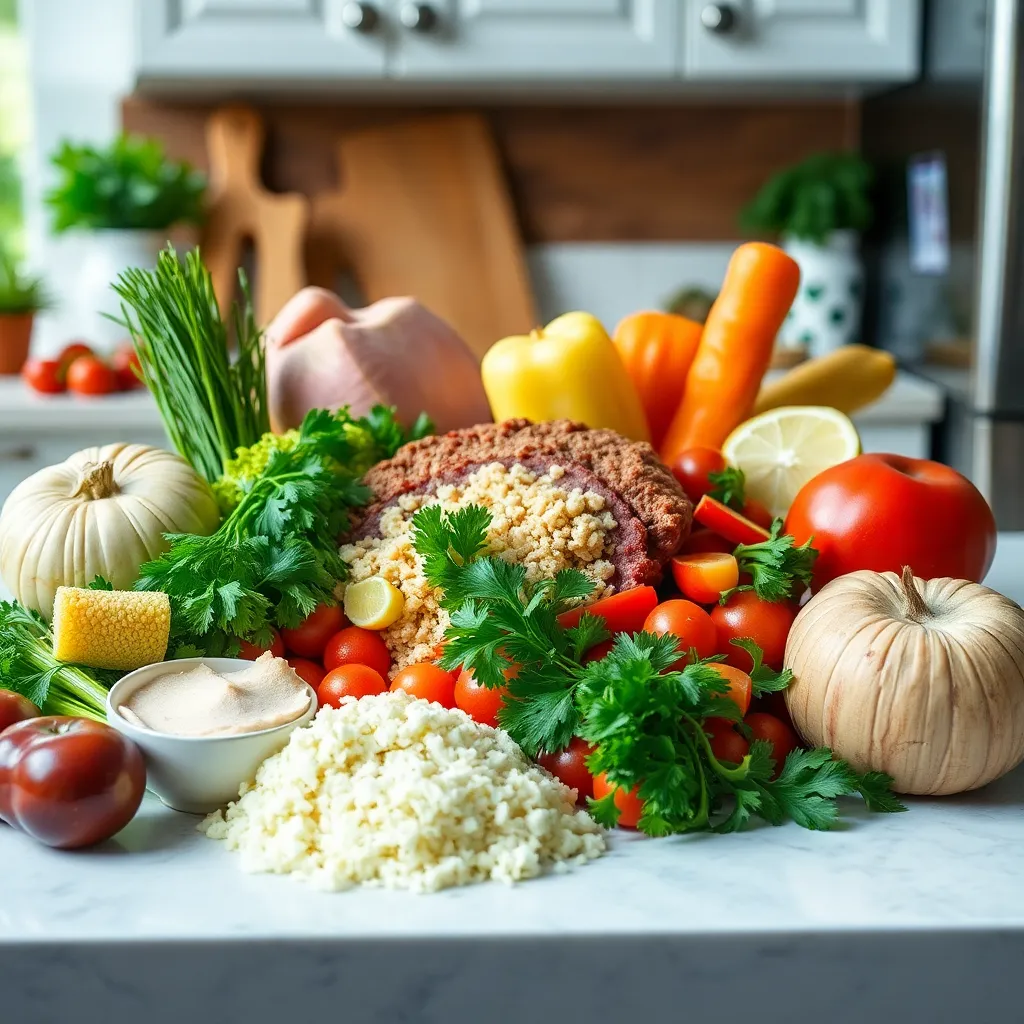 Detailed view of ingredients used in meatloaf with stove top stuffing