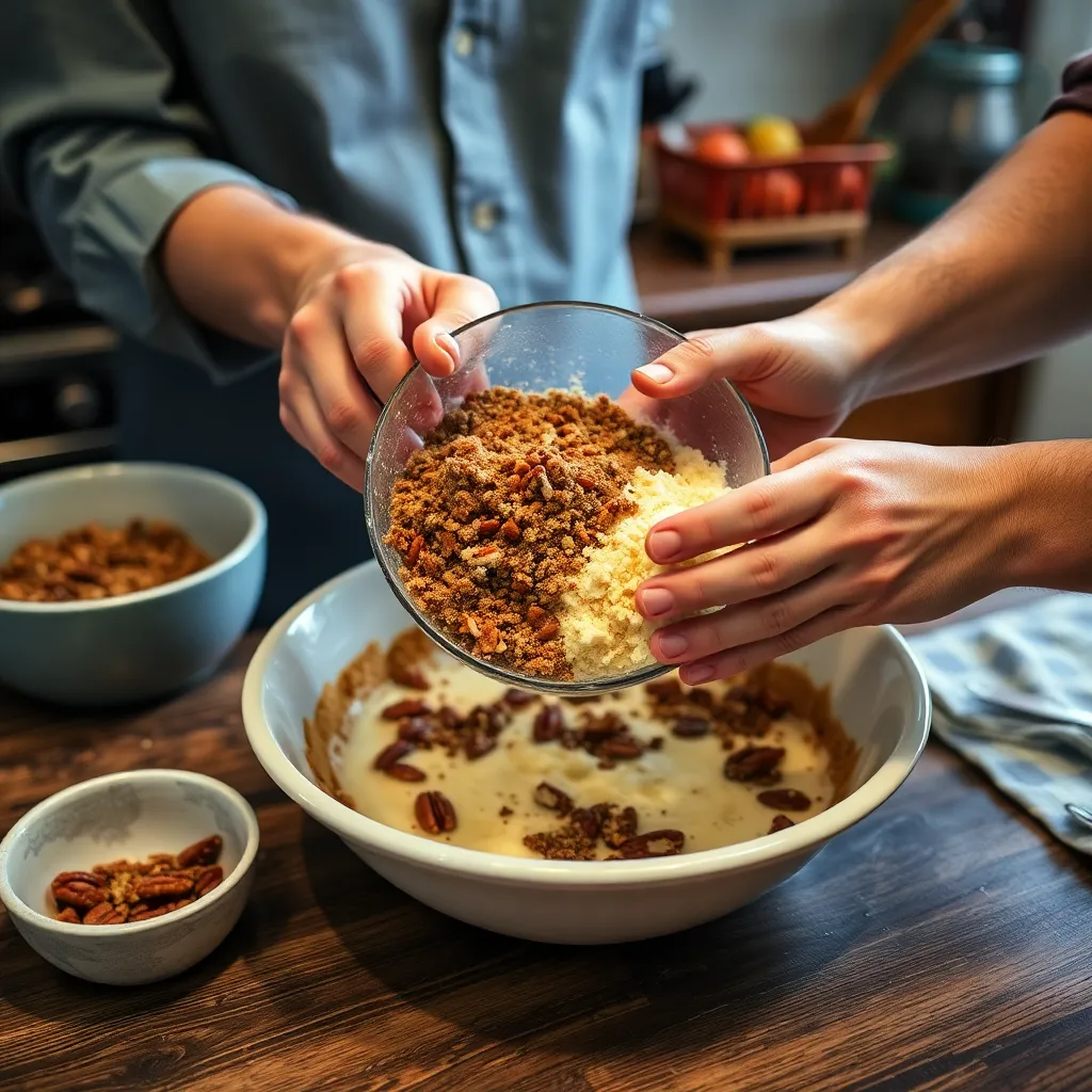 Key ingredients for pecan pie cheesecake bars