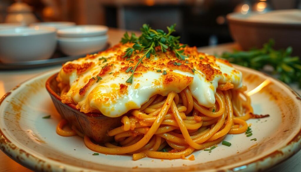 baked spaghetti with cheese