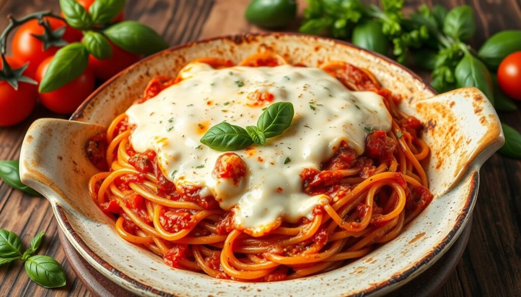 baked spaghetti with cream cheese