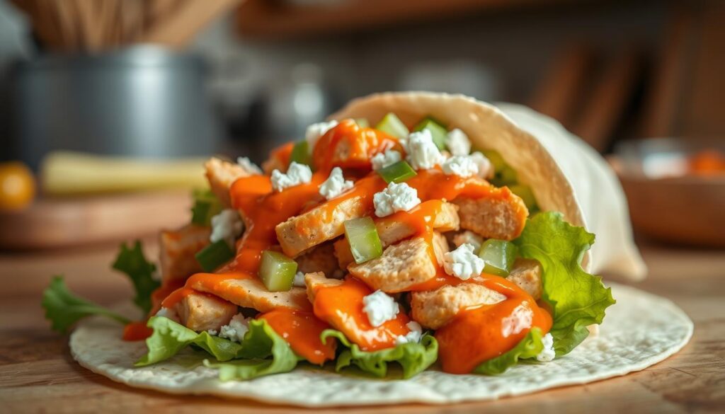 buffalo chicken wrap assembly