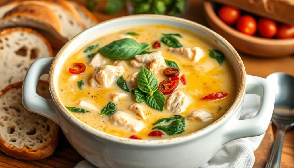 creamy chicken tuscan soup