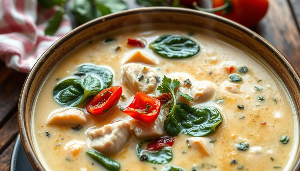 creamy tuscan chicken soup