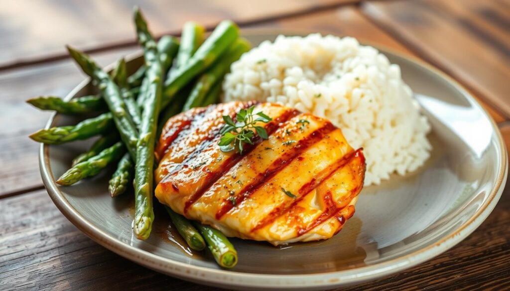 grilled chicken with asparagus