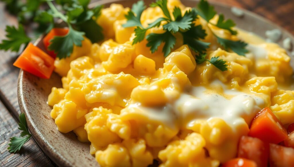 mexican creamer in scrambled eggs