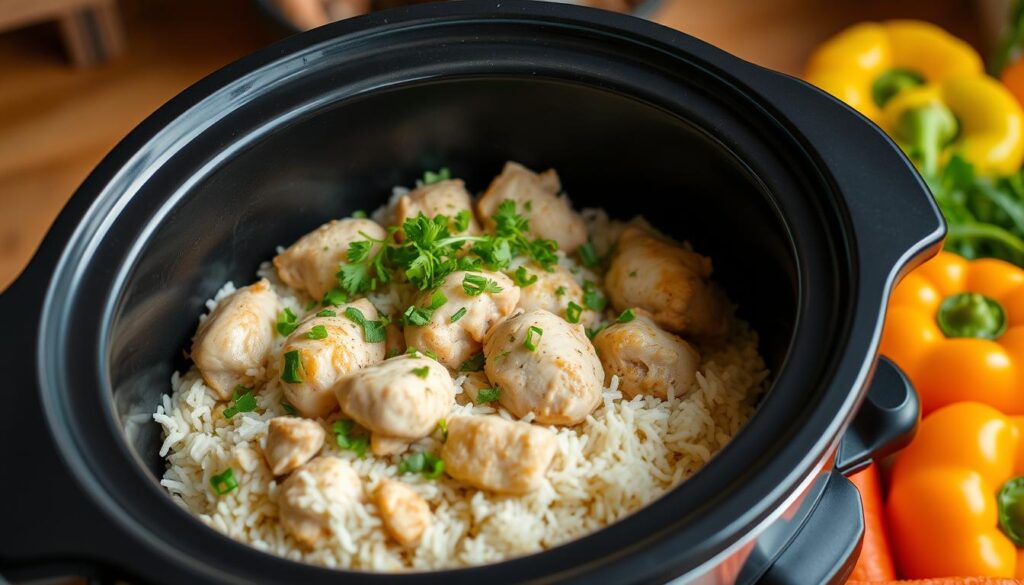 slow cooker chicken and rice